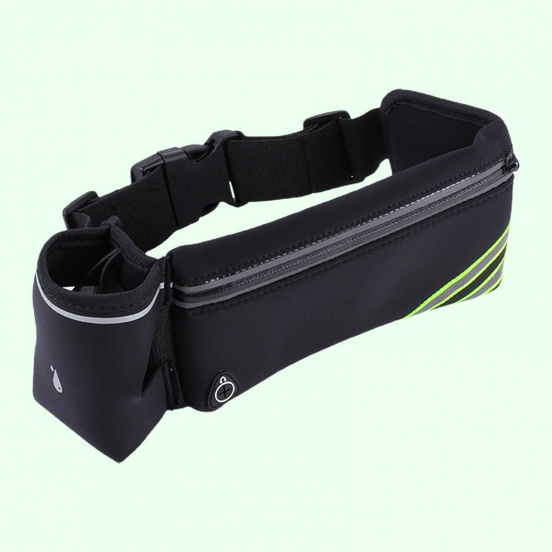 Futó deréktáska vizespalack zseb, rugalmas csat, fényvisszaverő férfi női sportöv, telefontáska, kültéri kellékek