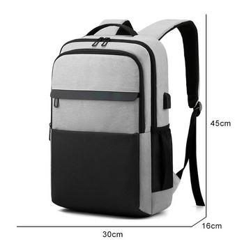 Ανδρικό σακίδιο πλάτης 15,6 ιντσών Πολυλειτουργική αδιάβροχη τσάντα USB Business Laptop Σακίδιο πλάτης Μεγάλης χωρητικότητας Σχολικές τσάντες Mochila