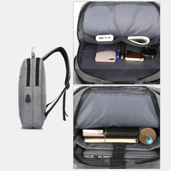 Бизнес раница за мъже Многофункционална водоустойчива чанта USB порт за зареждане Раница за лаптоп Голям капацитет Ежедневна чанта mochila