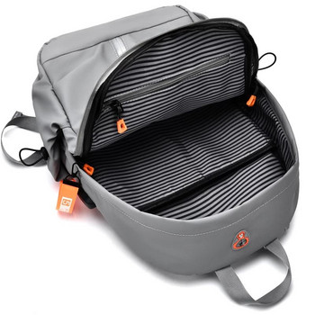 Ανδρικό σακίδιο πλάτης USB Τσάντα φόρτισης Αδιάβροχο PU Δερμάτινο Σακίδιο Laptop Σακίδιο Mochila Ανδρικό Σακίδιο επαγγελματικού ταξιδιού με ανακλαστική λωρίδα