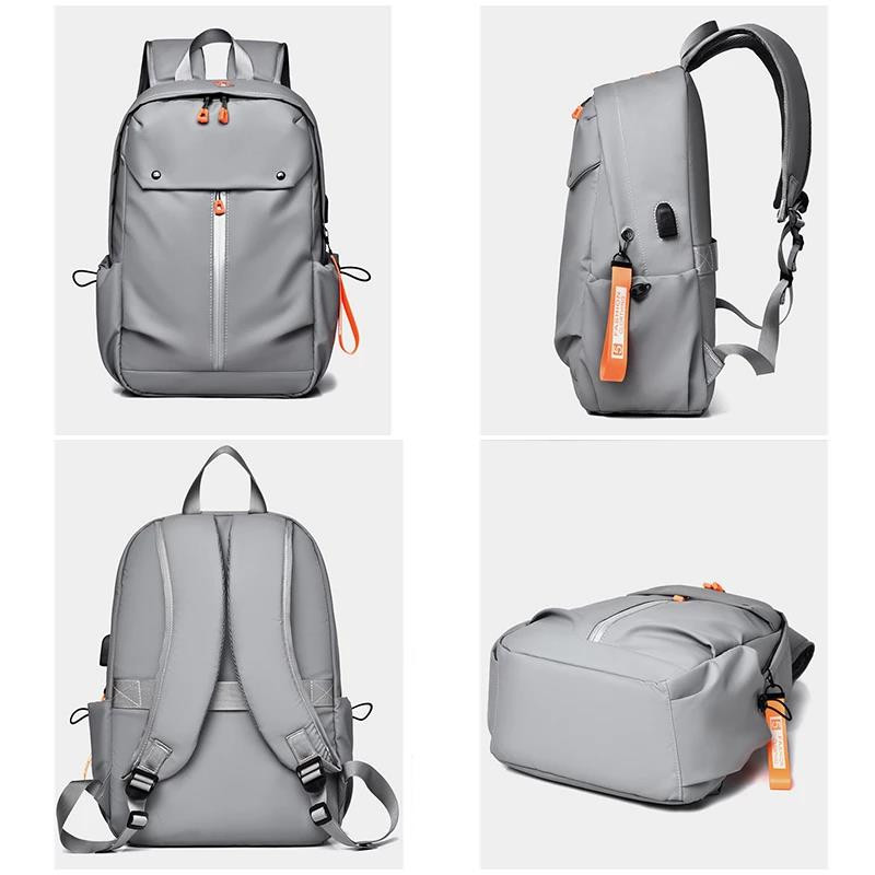 Férfi hátizsák USB töltőtáska vízálló PU bőr laptop hátizsák Mochila férfi üzleti utazó táska fényvisszaverő csíkkal