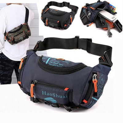 Vízálló Oxford deréktáskák Férfi Öv Fanny Pack Válltáska Nagy kapacitású Utazási Bum Sling Mellkasi Deréktáskák Bolso