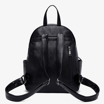Малка раница от изкуствена кожа Дамска модна чанта за рамо Дамска раница за пътуване с голям капацитет Ученически чанти Момичета Mochila Feminina
