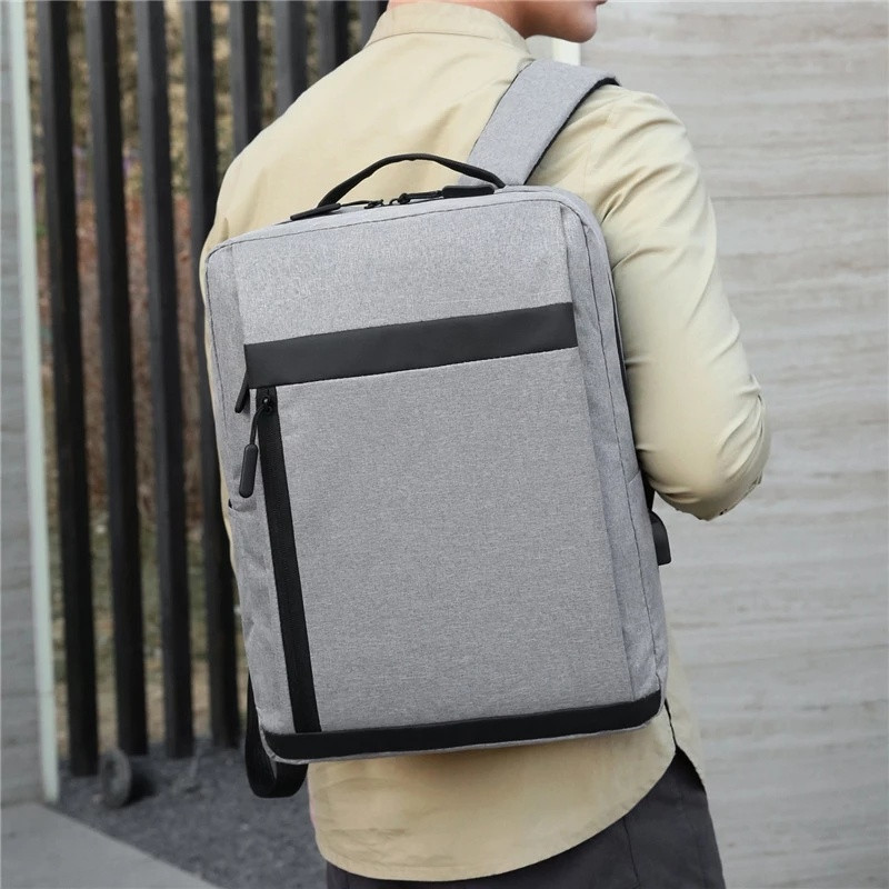 Vīriešu mugursoma Daudzfunkcionālas ūdensnecaurlaidīgas somas Biznesa klēpjdatora mugursoma USB uzlādes mugursoma Lielas ietilpības ceļojumu somas mochila