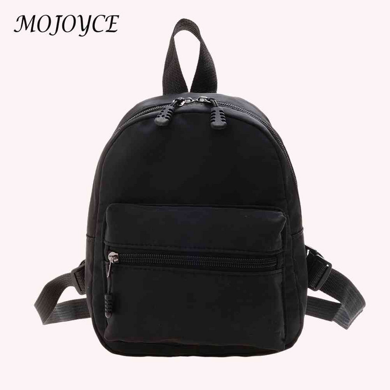 Μόδα μονόχρωμο σακίδιο πλάτης Γυναικεία νάιλον σακίδιο Preppy στυλ Μίνι σακίδια πλάτης