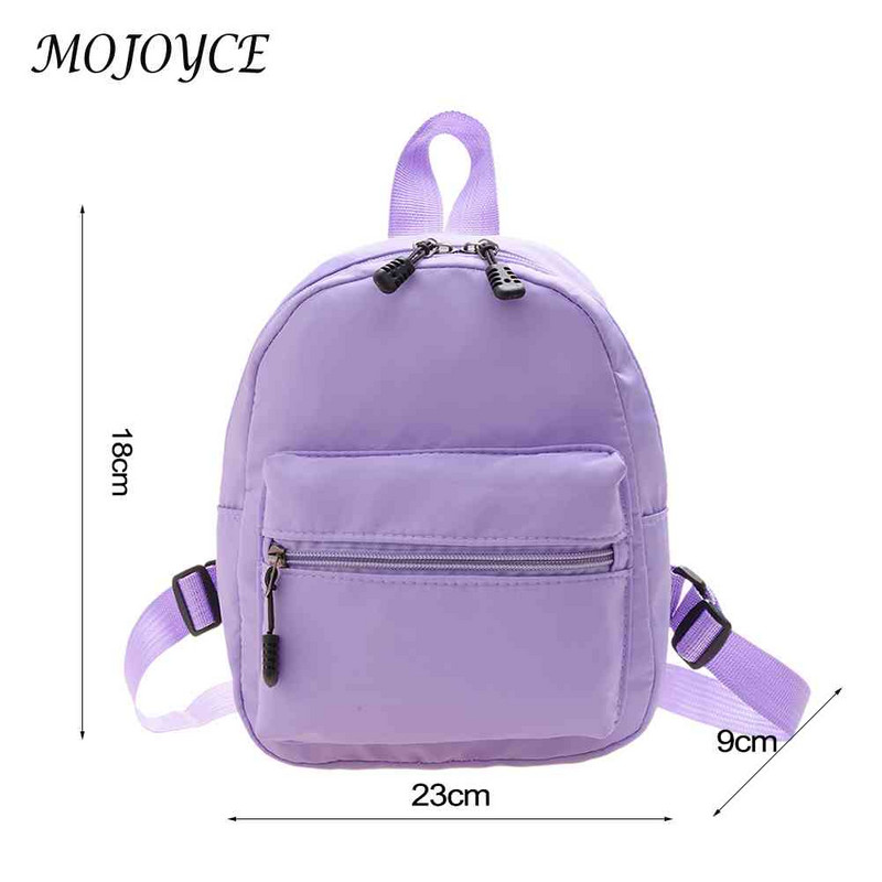 Μόδα μονόχρωμο σακίδιο πλάτης Γυναικεία νάιλον σακίδιο Preppy στυλ Μίνι σακίδια πλάτης