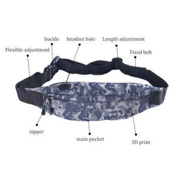 Ανδρική τσάντα ώμου χιαστί καμουφλάζ Sport Camouflage Ανδρική Αδιάβροχη τσάντα μέσης Run Γυναικεία τσάντα ζώνης Chestbag Army fan Fanny Pack