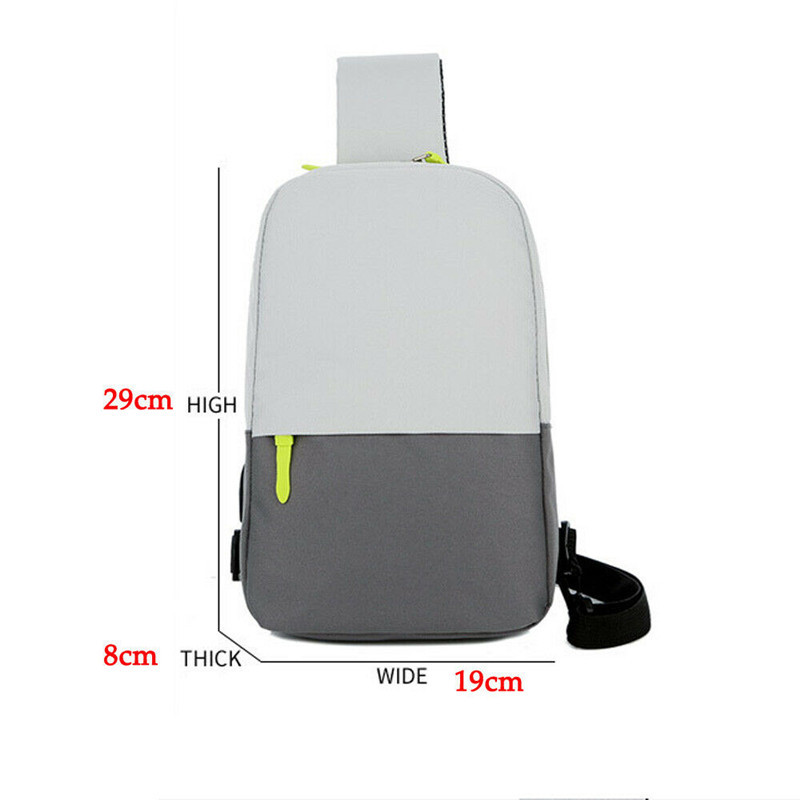 NoEnName Geantă de umăr Oxford impermeabilă pentru bărbați pentru călătorie în aer liber, pentru piept, rucsac