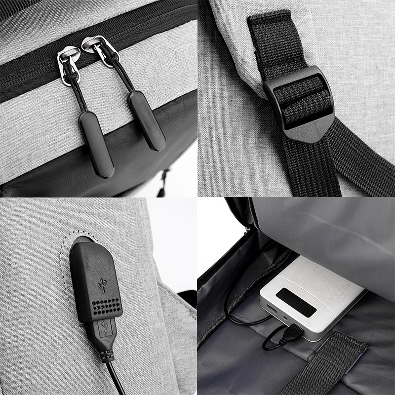 15,6 collu klēpjdatora USB uzlādes mugursoma Ūdensnecaurlaidīga skolas soma Pretaizdzīšanas ceļojumu dienassoma vīriešiem Brīvā laika mugursoma Mochila Women Gril