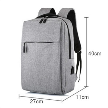 15,6-инчова водоустойчива раница за лаптоп Ученическа чанта Мъжка бизнес USB зареждане Калъф за тетрадка Компютърни чанти Пътна раница Mochila