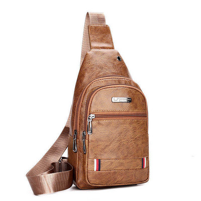 2022 m. vyriškas USB įkrovimo krepšys Vyriškas krūtinės krepšys PU odinis pečių krepšys Aukštos kokybės telefono piniginė, kelioninis krepšys, kryžminiai krepšiai