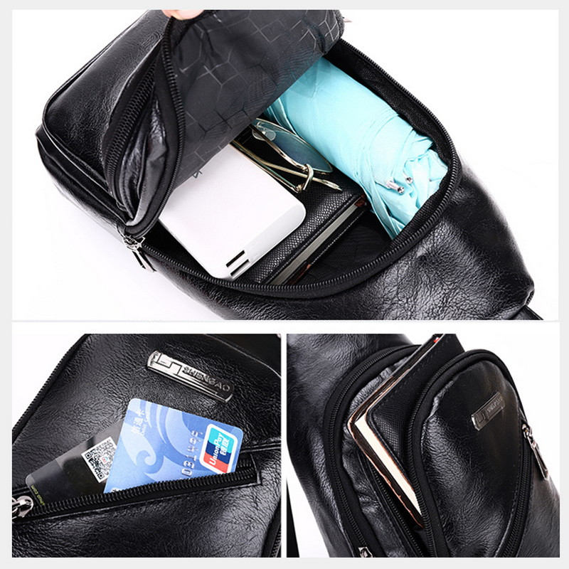 2022 m. vyriškas USB įkrovimo krepšys Vyriškas krūtinės krepšys PU odinis pečių krepšys Aukštos kokybės telefono piniginė, kelioninis krepšys, kryžminiai krepšiai