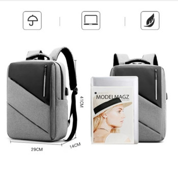 Мъжка бизнес раница Ученическа чанта Водоустойчива найлонова луксозна дизайнерска раница USB зареждане Раница против кражба за лаптоп 15,6-инча
