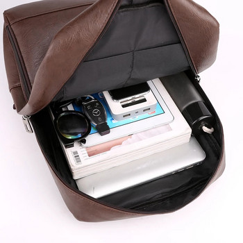 Ανδρική τσάντα πλάτης Πολυλειτουργική PU Δερμάτινη τσάντα πλάτης για φορητό υπολογιστή Αδιάβροχη τσάντα για φορητό υπολογιστή Σχολικές τσάντες αντικλεπτικά Σακίδιο πλάτης Mochila