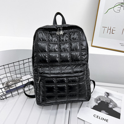 2023 Winter Ultra Light Space Down Γυναικείο σακίδιο πλάτης καπιτονέ καρό γυναικεία σχολικά σακίδια Τσάντες για γυναίκες κορίτσια