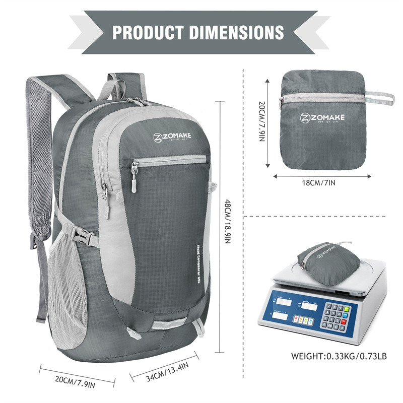 Rucsac de drumeție ușor ZOMAKE 35L, rucsac de zi, rezistent la apă, pentru femei și bărbați