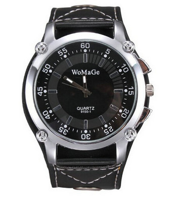 Fashion Womage Πολυτελές ρολόι χειρός Casual Quartz Ρολόγια Big Dial με δερμάτινα λουράκια ρολόι Γυναικείο άνδρα Unsex Δημοφιλής σχεδιαστής