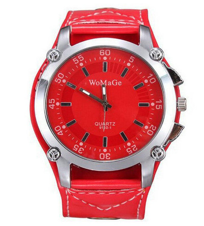 Fashion Womage Brand Ceas de mână de lux Ceasuri casual de cuarț Cadran mare cu curele de piele Ceas Femei Bărbați Unsex Designer popular