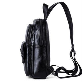 Лека многофункционална мъжка раница Модна чанта за гърди Малки чанти през рамо за мъже Чанта през рамо Малки раници от PU кожа