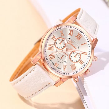 Reloj Mujer Fashion Γυναικεία Ρολόγια Γυναικεία Ρολόγια Καρπού Λευκό Δερμάτινο Χαλαζία Γυναικείο Επαγγελματικό Casual Ρολόι Relogio Feminino