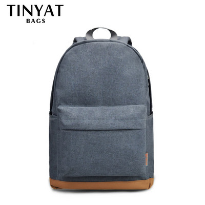 TINYAT Vīriešu 15 collu klēpjdatora mugursomas dators vīriešu skola Mugursomas mugursomas pusaudžu atpūtai Ceļojumi Plecs Mochila Grey