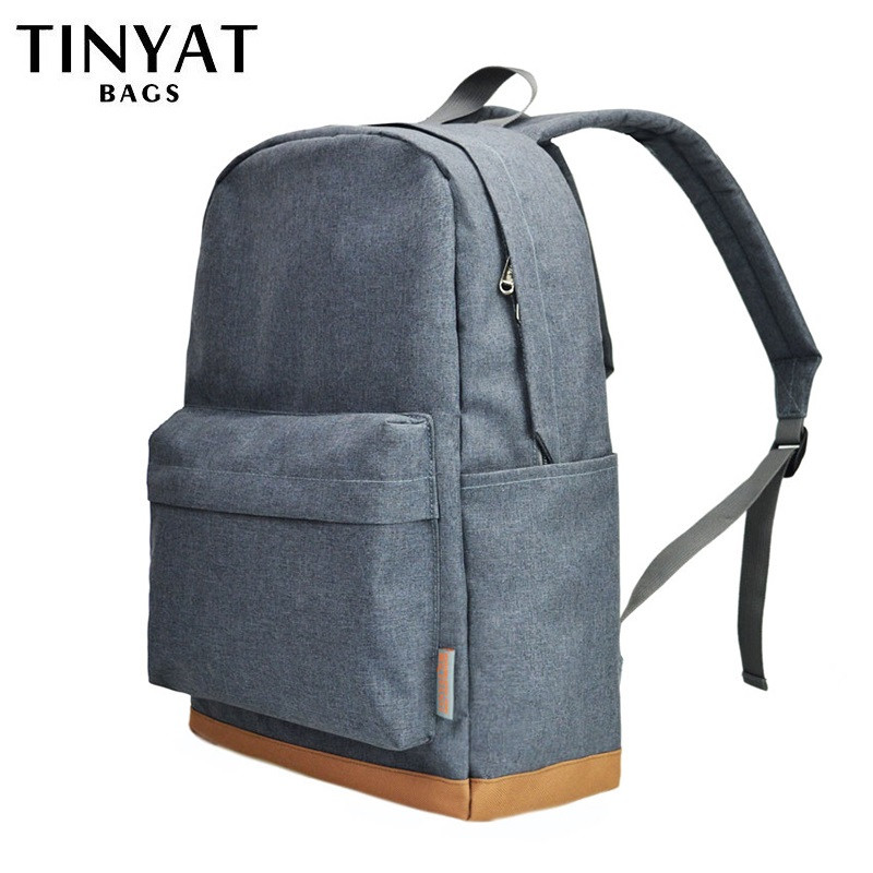 TINYAT Férfi 15 hüvelykes laptop hátizsákok számítógépes férfi iskolai hátizsákok Hátizsákok szabadidő tinédzsereknek Utazás Váll Mochila Gray