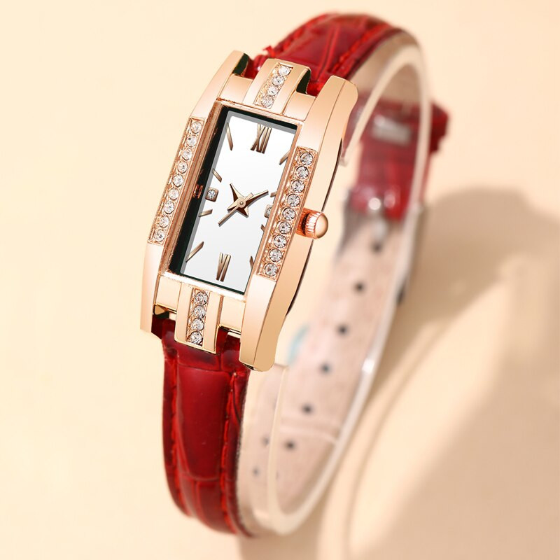 2023 Xiaohong kožni remen dijamantni mali kvadratni ženski satovi Elegantni retro modni ženski ukrasni ručni sat Reloj Mujer