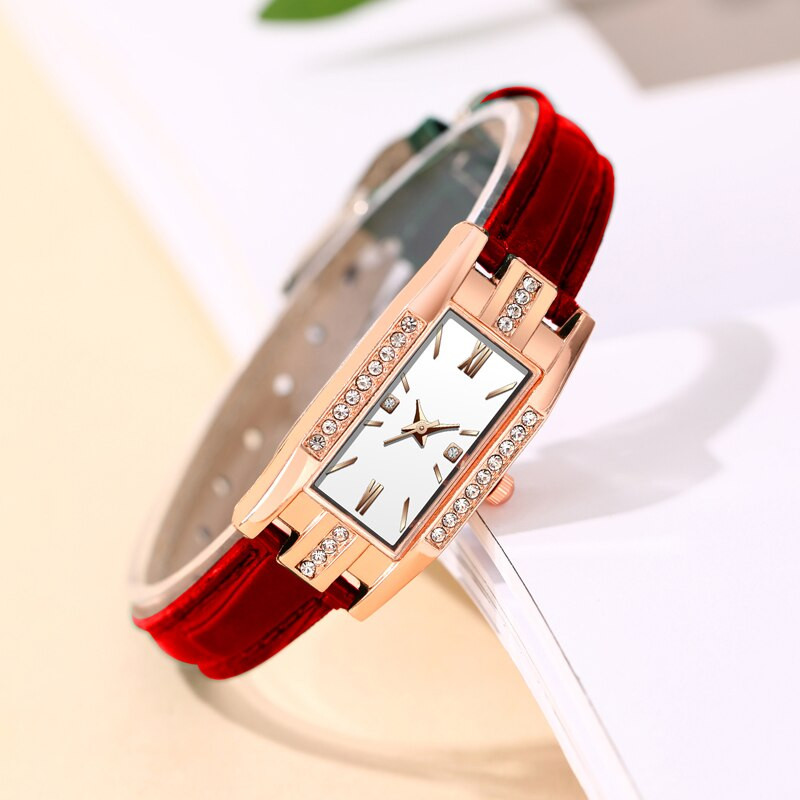 2023 Xiaohong kožni remen dijamantni mali kvadratni ženski satovi Elegantni retro modni ženski ukrasni ručni sat Reloj Mujer