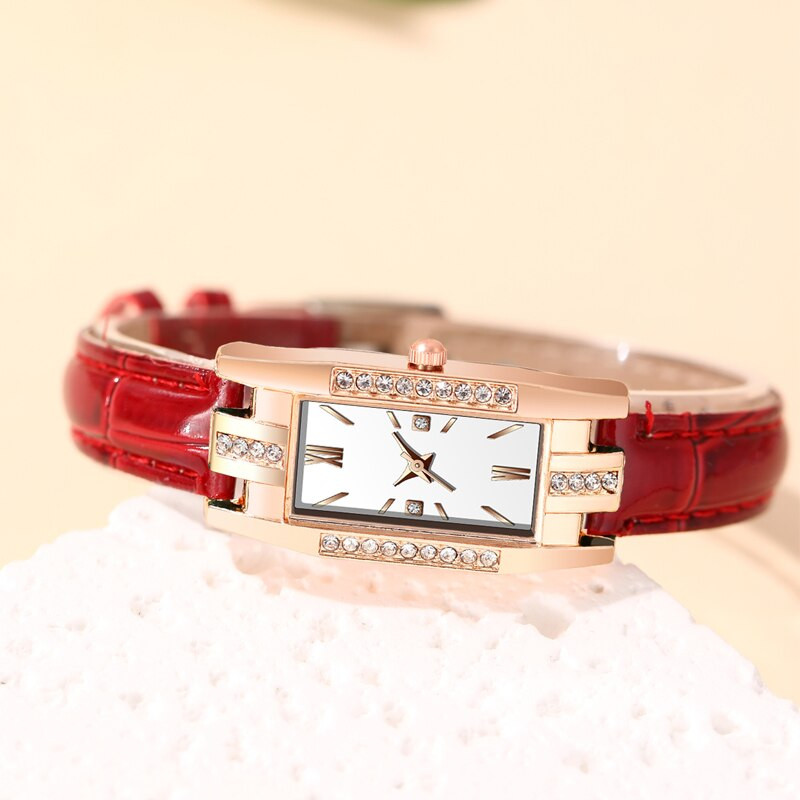 2023 Xiaohong kožni remen dijamantni mali kvadratni ženski satovi Elegantni retro modni ženski ukrasni ručni sat Reloj Mujer