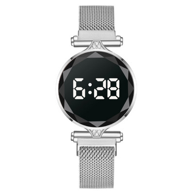 Luksusa sieviešu pulkstenis 2023. gada rozā zelta nerūsējošā tērauda LED digitālā pulksteņa elektroniskais skārienjutīgais displejs