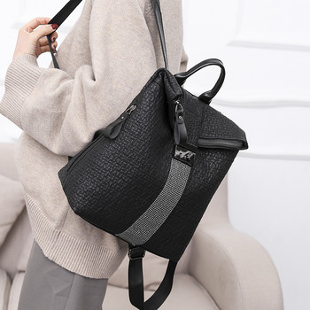 Нова Ms луксозна дизайнерска дамска кожена черна раница с голям капацитет Ежедневни висококачествени ученически раници за момичета Пътна чанта