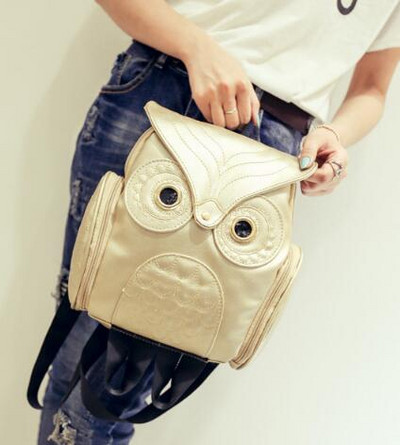 1db/tétel Aranyos bagoly divatos hátizsákok Rajzfilm bagoly női hátizsák puha hátú iskolatáskák tizenéves hátizsákok 4 szín