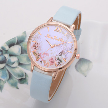 Retro Rose Flower Dial Design Γυναικεία ρολόγια Γυναικεία μόδα Πολυτελές ρολόι φόρεμα 2022 Νέο casual γυναικείο δερμάτινο ρολόι χαλαζία