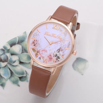 Retro Rose Flower Dial Design Γυναικεία ρολόγια Γυναικεία μόδα Πολυτελές ρολόι φόρεμα 2022 Νέο casual γυναικείο δερμάτινο ρολόι χαλαζία