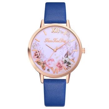 Retro Rose Flower Dial Design Γυναικεία ρολόγια Γυναικεία μόδα Πολυτελές ρολόι φόρεμα 2022 Νέο casual γυναικείο δερμάτινο ρολόι χαλαζία