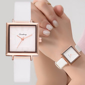 Legjobb márkájú női karórák Divatos bőr négyszögletes karóra Női karórák Női karóra Zegarek Damski Relojes Mujer 2021