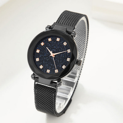 Relogio Feminino divat női csillagos égbolt órák mágneses hálós öves óra női ruha világító kvarc karóra Zegarek Damski