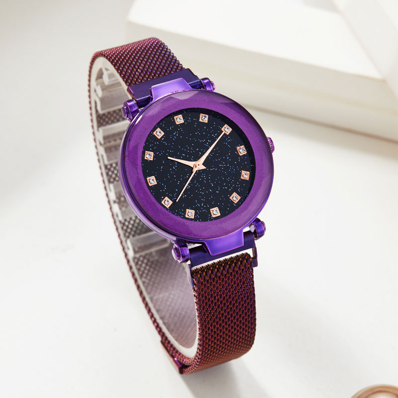 Relogio Feminino divat női csillagos égbolt órák mágneses hálós öves óra női ruha világító kvarc karóra Zegarek Damski