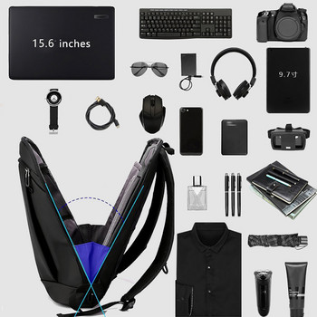 Λεπτό σακίδιο φορητού υπολογιστή ανδρική τσάντα 15,6 ιντσών για εργασία γραφείου Γυναικεία σακίδια πλάτης Επαγγελματική τσάντα Unisex Μαύρο σακίδιο πλάτης Λεπτό πακέτο πλάτης
