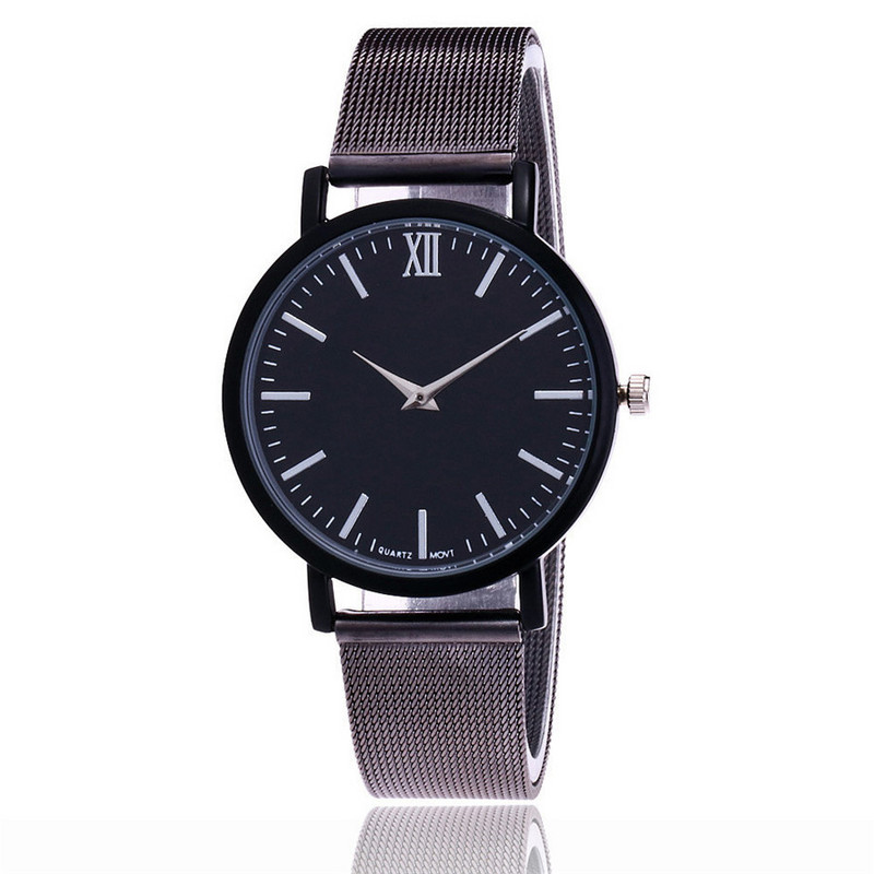 Páros karóra divatos fekete kvarc óra férfi női hálós rozsdamentes acél óraszíj Kiváló minőségű alkalmi karóra ajándék nőknek