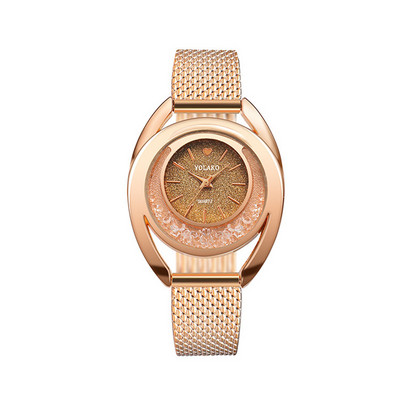 Pulkstenis Sieviešu kleita Nerūsējošā tērauda siksniņa Analogie kvarca rokas pulksteņi Modes Luksusa Sieviešu Zelta rozes Zelta pulksteņi Analogie pulksteņi