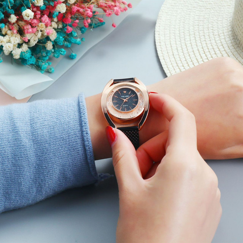 Pulkstenis Sieviešu kleita Nerūsējošā tērauda siksniņa Analogie kvarca rokas pulksteņi Modes Luksusa Sieviešu Zelta rozes Zelta pulksteņi Analogie pulksteņi