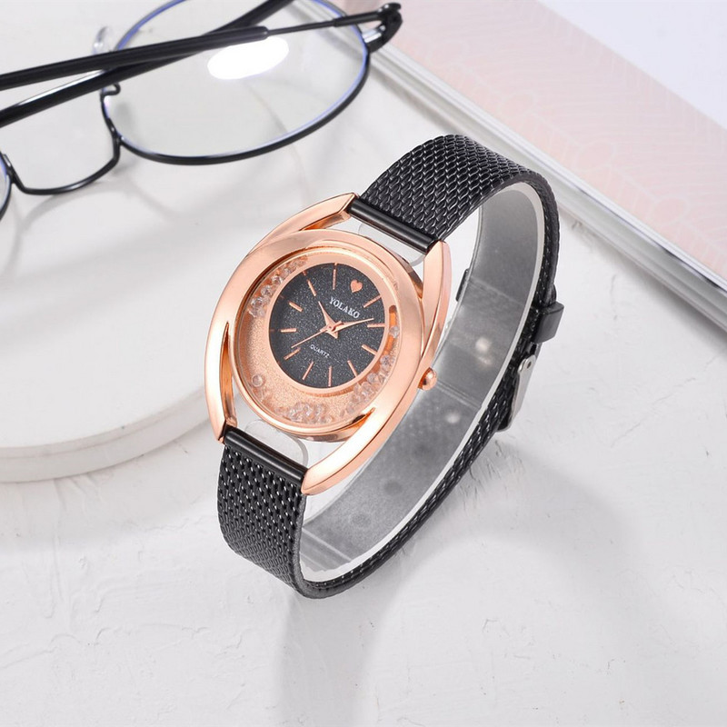 Pulkstenis Sieviešu kleita Nerūsējošā tērauda siksniņa Analogie kvarca rokas pulksteņi Modes Luksusa Sieviešu Zelta rozes Zelta pulksteņi Analogie pulksteņi