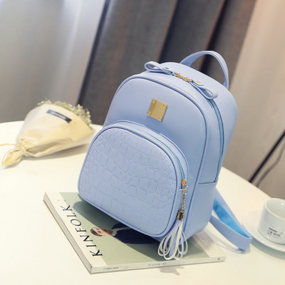 2022 Γυναικεία τσάντα πλάτης PU Δερμάτινη σχολική τσάντα με φούντα για έφηβα κορίτσια Γυναικεία Preppy στυλ Μασίφ μικρό σακίδιο πλάτης Σχολικό πακέτο ταξιδιού