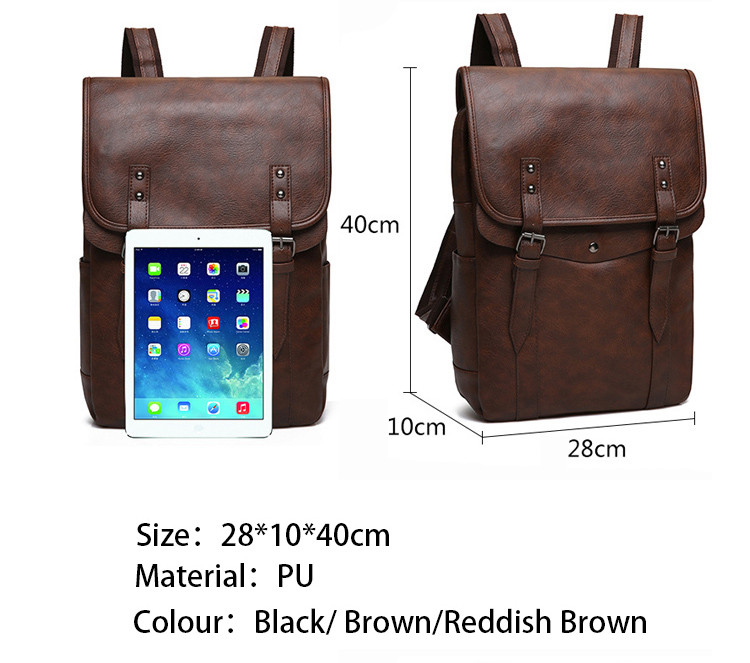 15,6-tolline sülearvutikott meestele Multifunktsionaalne vintage veekindel seljakott Meeste luksuslikud koolikotid nahast seljakotid reisiretro