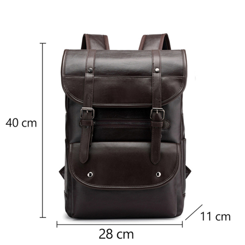 Luksusa zīmola Vintage vīriešu mugursoma pusaudžu skolas somām Vīriešu lielas ietilpības klēpjdatoru mugursomas Ādas melnas brūnas ceļojumu somas