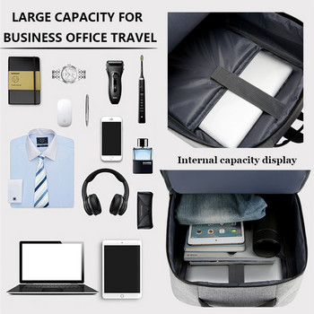 Водоустойчива бизнес раница Мъжки USB училищни раници 15,6-инчова раница за лаптоп Раници с голям капацитет за мъже Чанти за раници