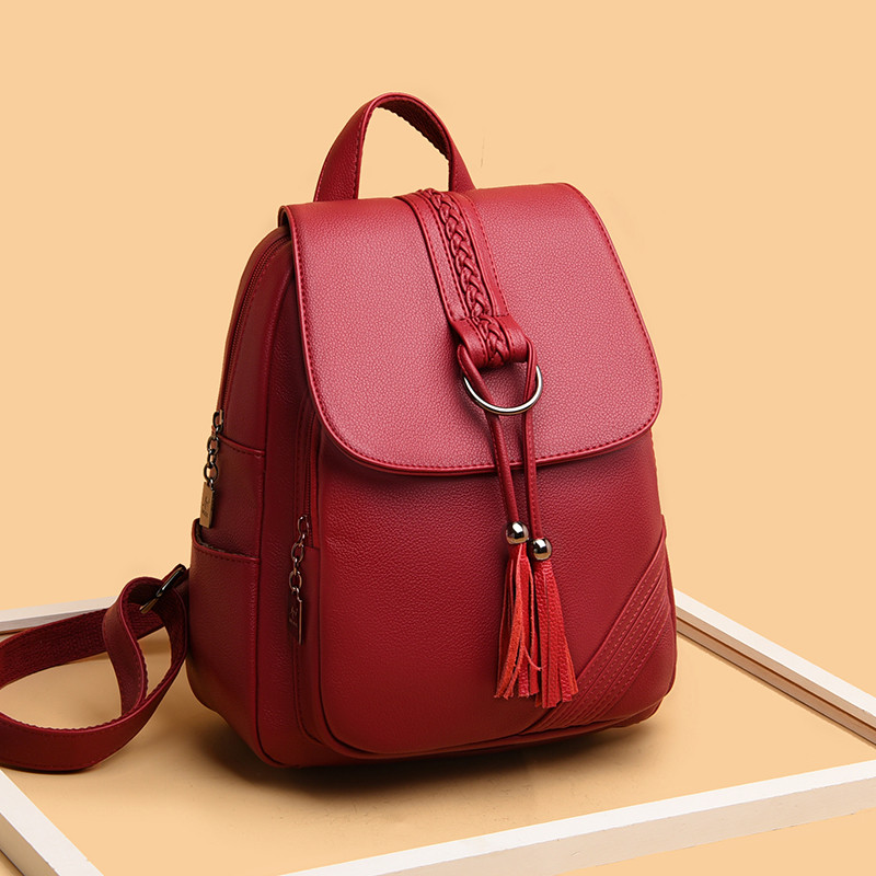 Női Kiváló minőségű bőr hátizsákok Vintage női válltáska Sac a Dos Travel Ladies Bagpack Mochilas iskolai táskák lányoknak