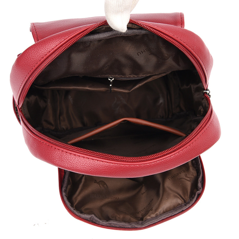 Női Kiváló minőségű bőr hátizsákok Vintage női válltáska Sac a Dos Travel Ladies Bagpack Mochilas iskolai táskák lányoknak