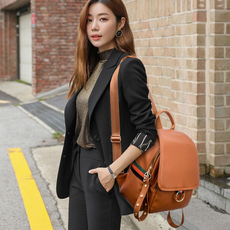 Női vintage hátizsák lányoknak Iskolatáska Utazótáska Női Sac A Dos Hátizsák Új női Kiváló minőségű bőr hátizsákok